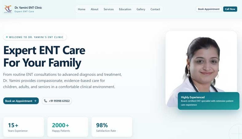 Dr. Yamini ENT Clinic website preview