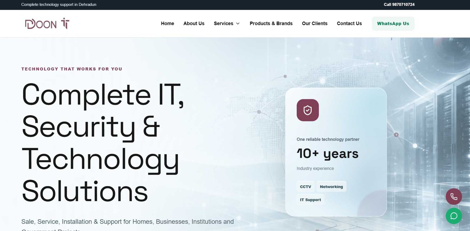 Doon IT desktop website preview